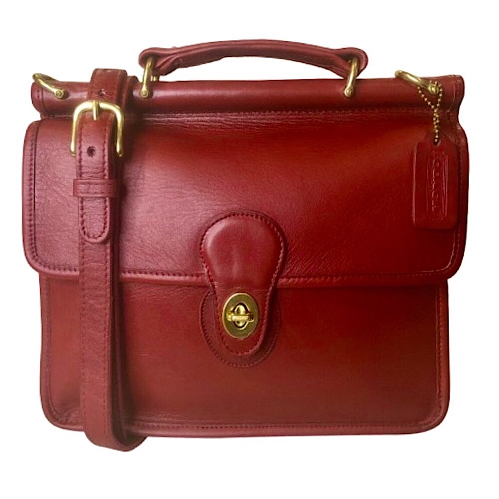 Vintage COACH WILLIS Red Glove Tanned Top Handle Crossbody Bag 9927 USA COA - Picture 17 of 17
